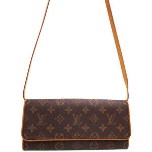 Louis Vuitton Monogram Leather Brown Pochette Twin Shoulder Bag